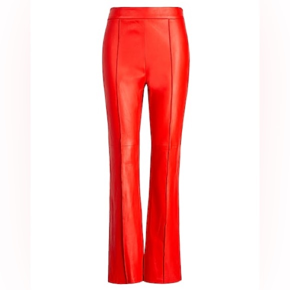 🔥🔥🔥 8 by Yoox Coral LEATHER STRAIGHT-LEG FIT PANT size XS US🔥🔥🔥 - Picture 2 of 10